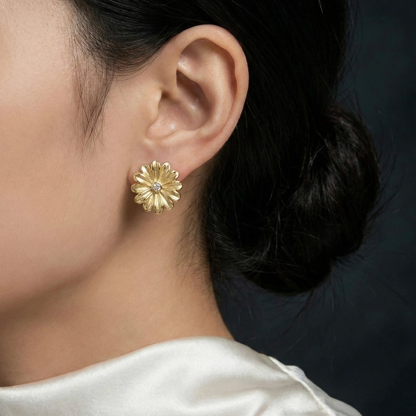 18KT Gold Plated Floral Luxe Stud Earrings