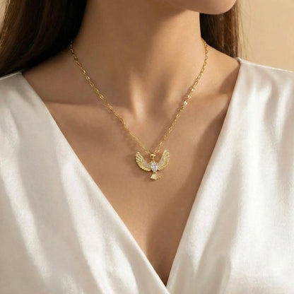 18KT Gold Plated Royal Bird Charm Necklace