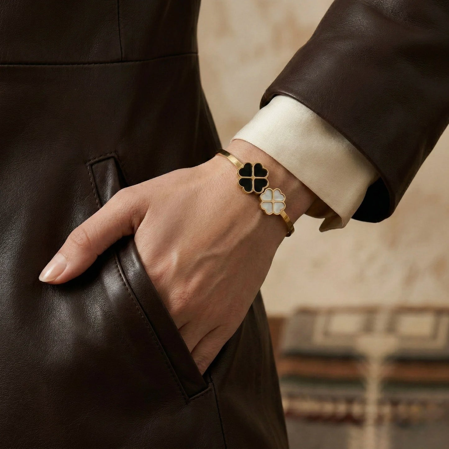 18Kt Gold Plated Luxe Double Clover Bracelet