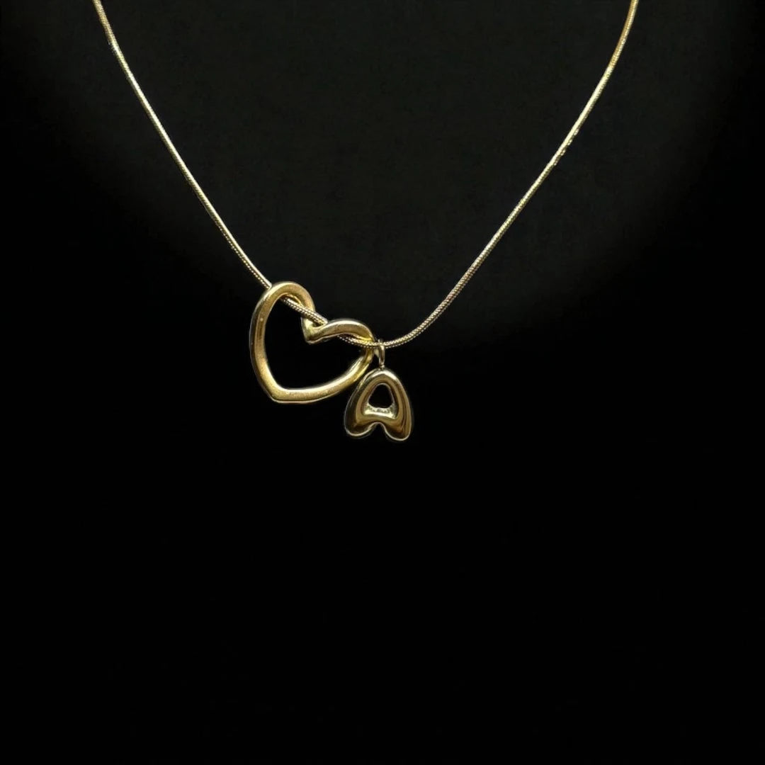 Bonded Hearts Gold Necklace With Minimal