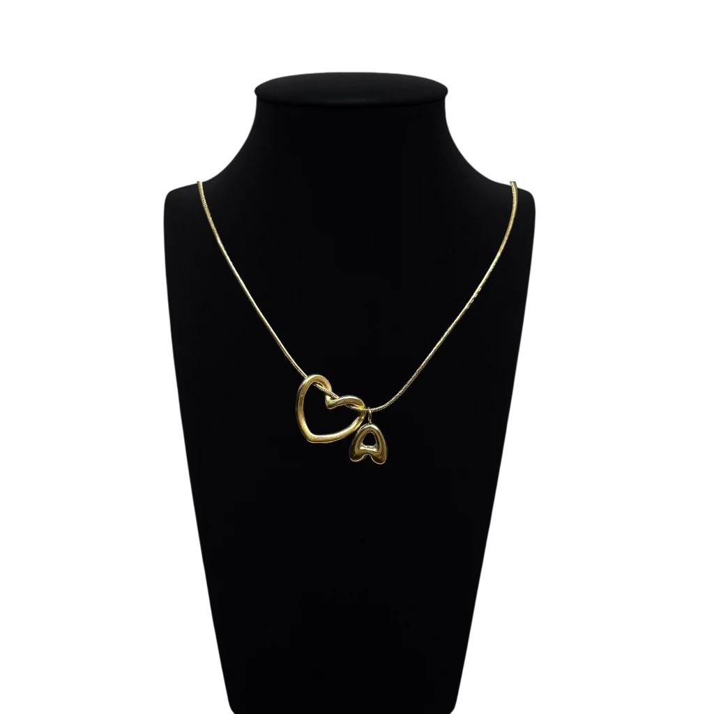 Bonded Hearts Gold Necklace With Minimal