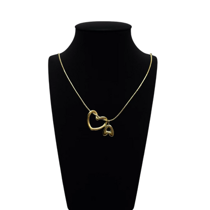 Bonded Hearts Gold Necklace With Minimal
