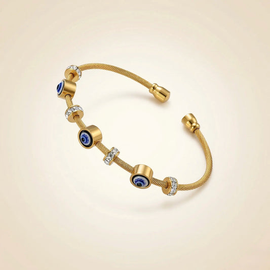 18KT Gold Plated Evil Eye Cable Bracelet