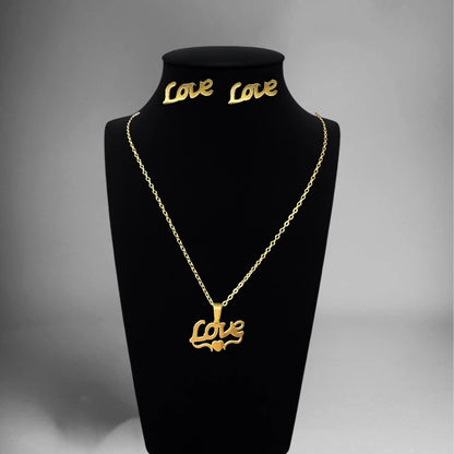 Heartfelt Love Pendant & Studs