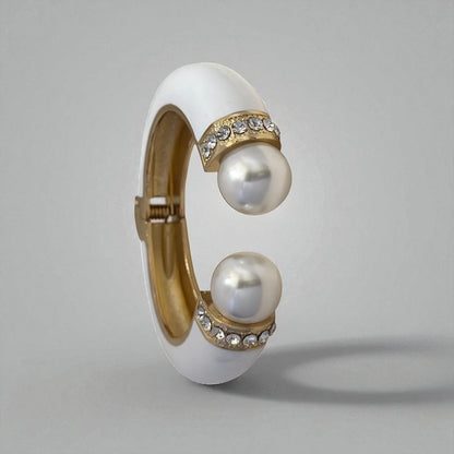 White Elegance Enamel Cuff
