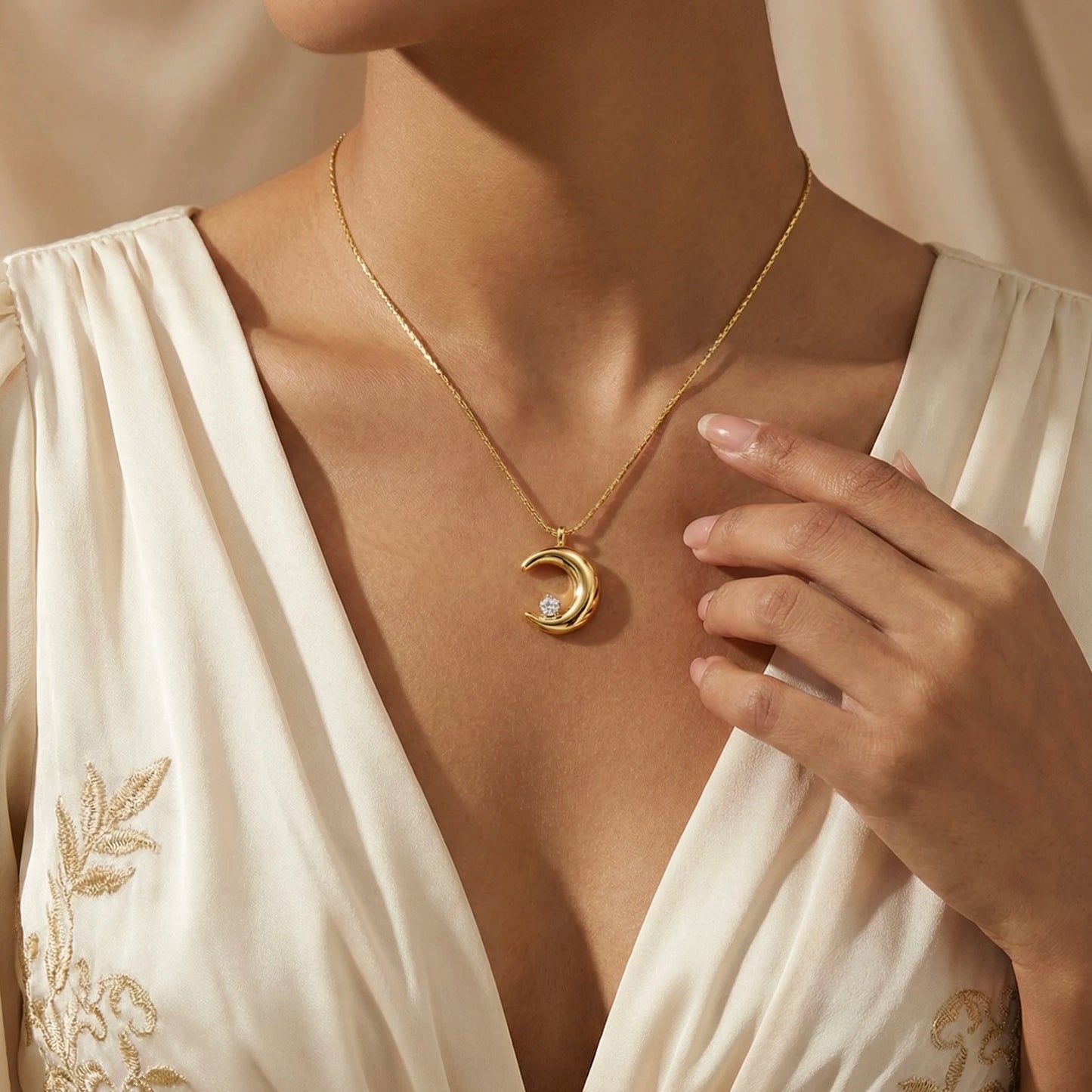 18KT Gold Plated Starlight in the Crescent