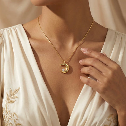 18KT Gold Plated Starlight in the Crescent