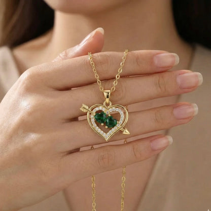 18KT Gold Plated Green Love Sparkle