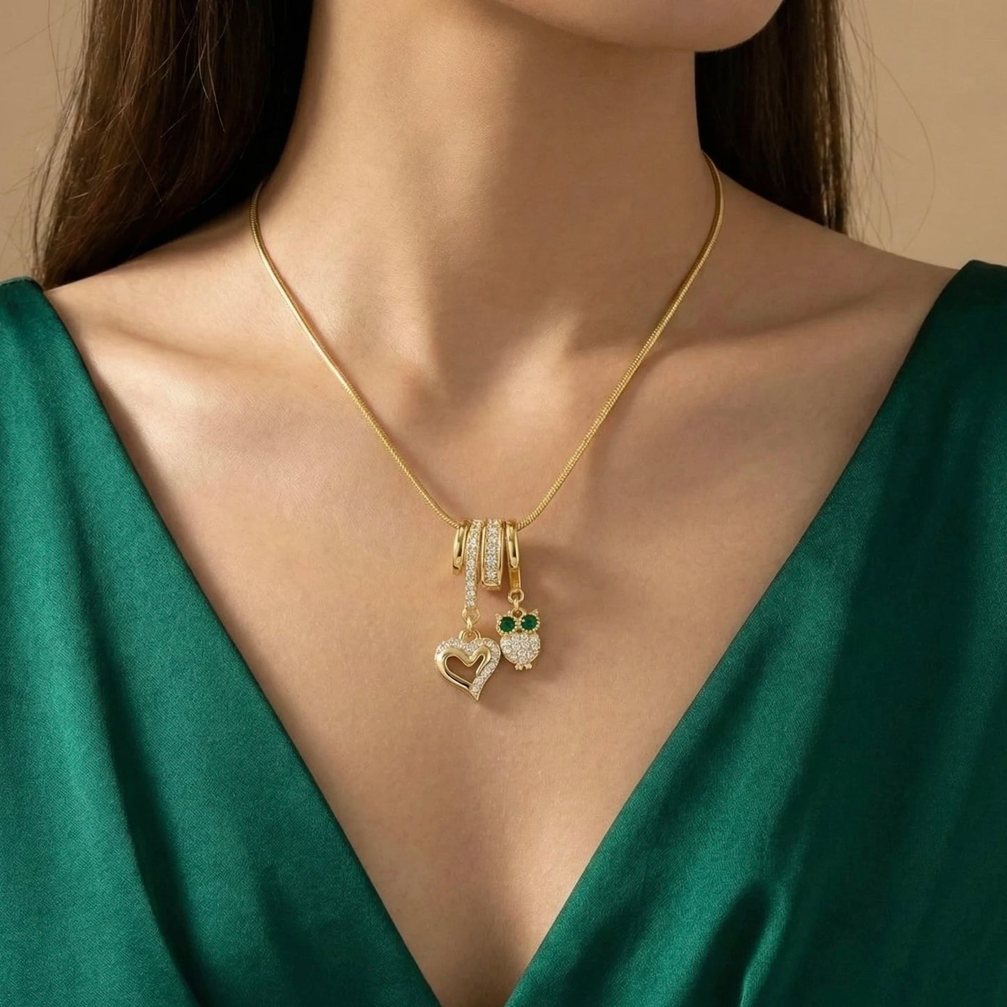 18KT Gold Plated Owl Love Charm