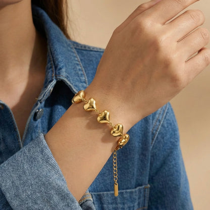Golden Hearts Chain Bracelet