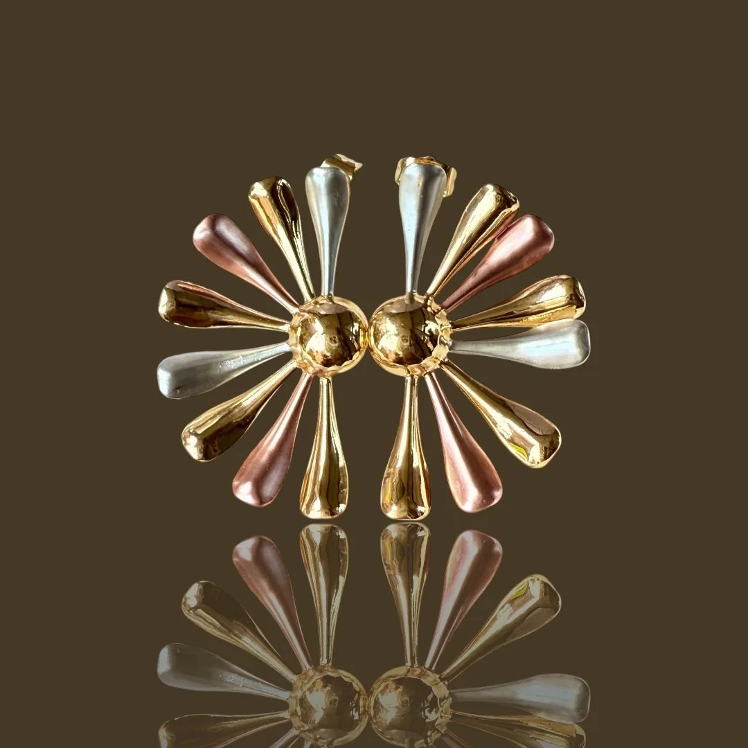 Multitone Petal Statement Earrings - Waterproof & Lightweight