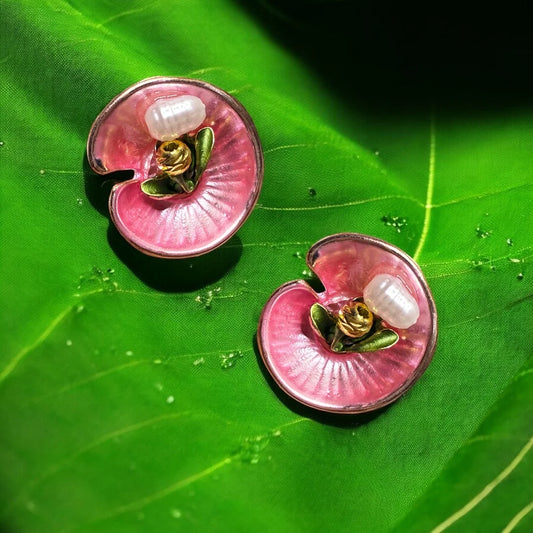 JH Pink Petal Garden Studs