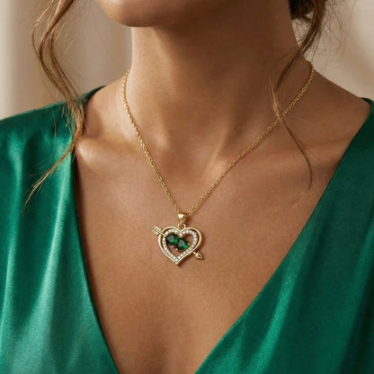 18KT Gold Plated Green Love Sparkle