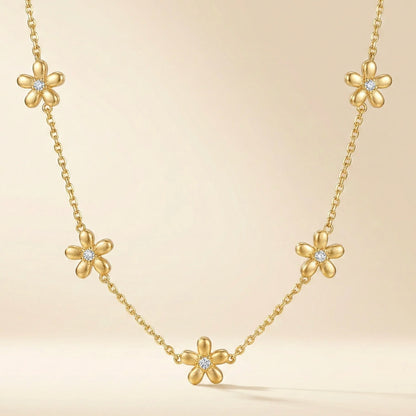 18Kt Gold Plated Daisy Sparkle Necklace