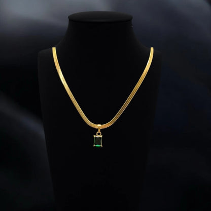 Green Gleam Anti-Tarnish Necklace Pendant