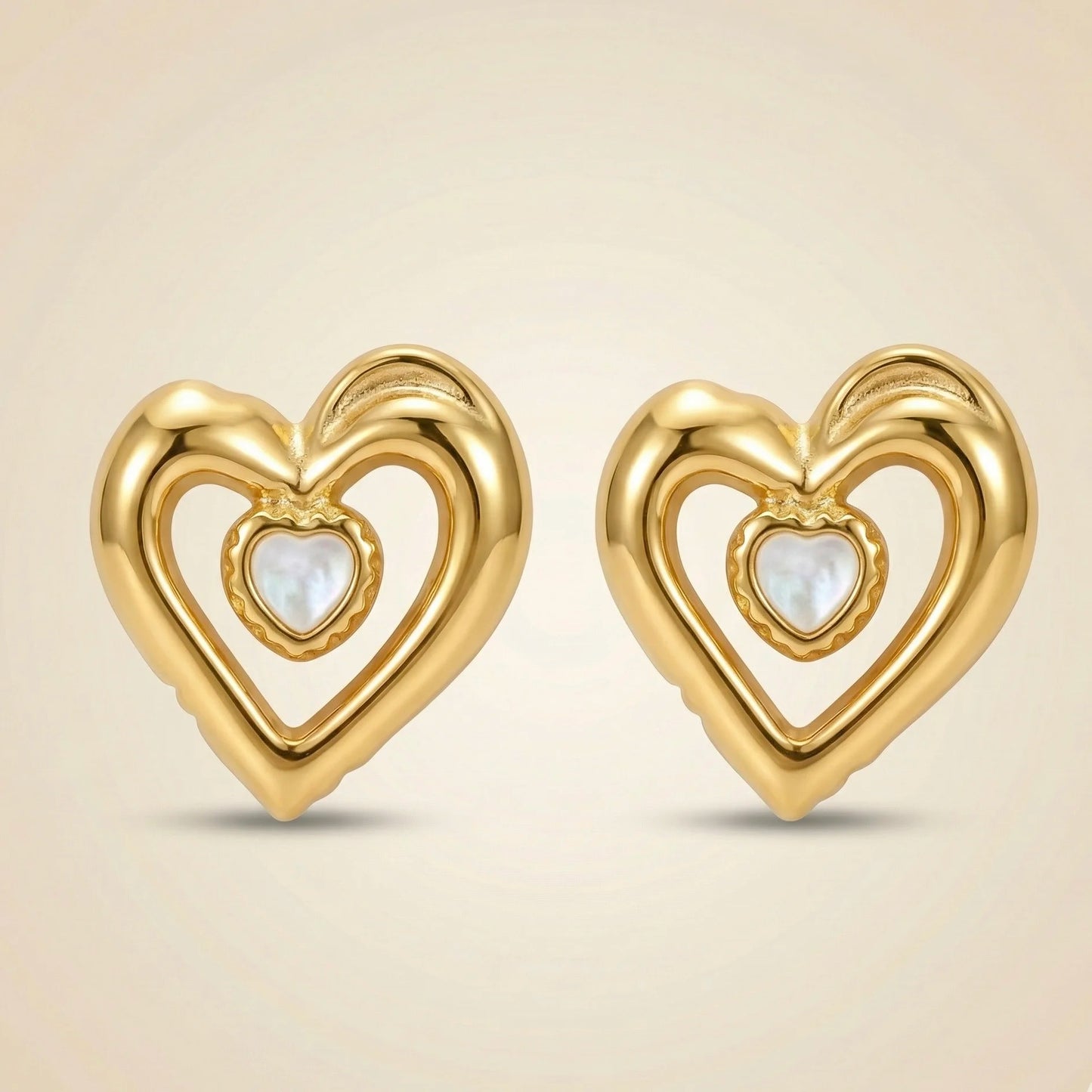 18KT Gold Plated Bold Love Drop Earrings – Anti-Tarnish Romance Look