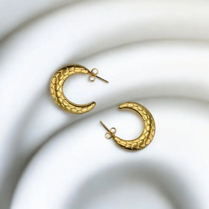 Statement C-Shape Hoops 18K Gold Plated | Anti-Tarnish
