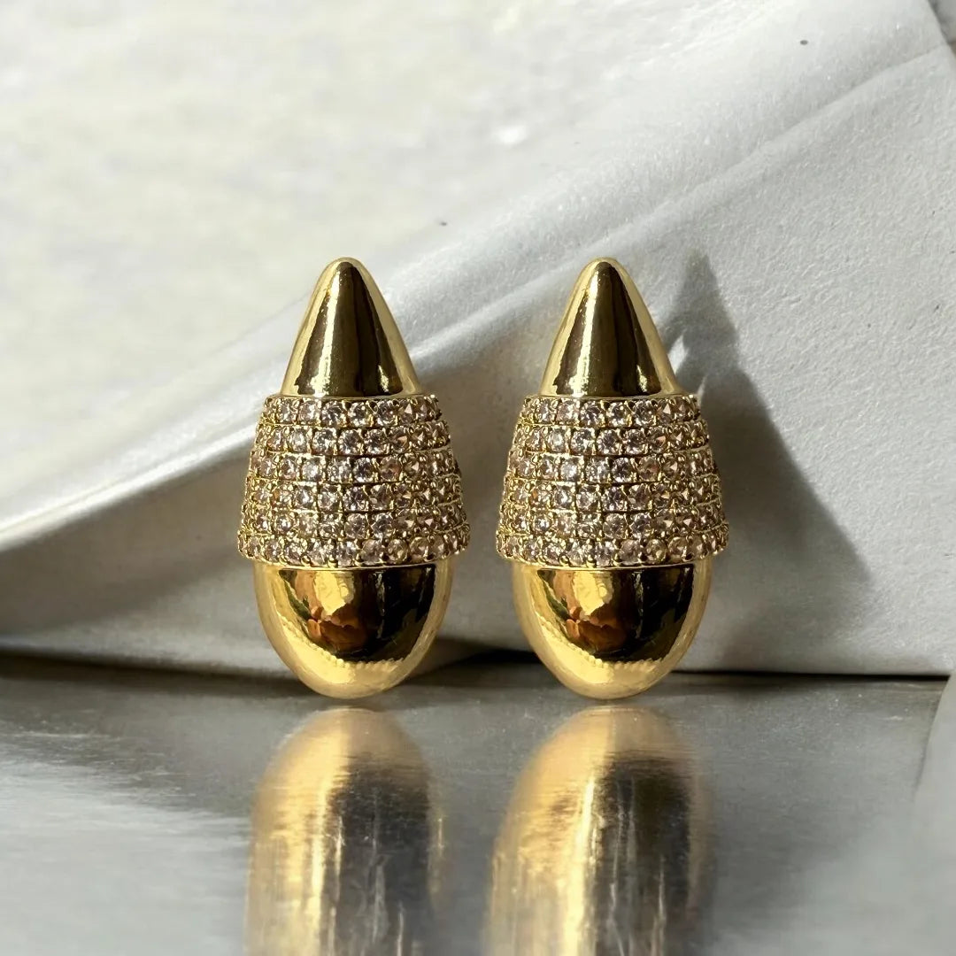 American Diamond Accent Studs - Waterproof & Glossy