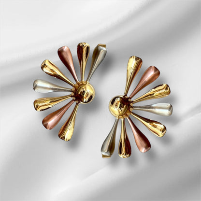 Multitone Petal Statement Earrings - Waterproof & Lightweight
