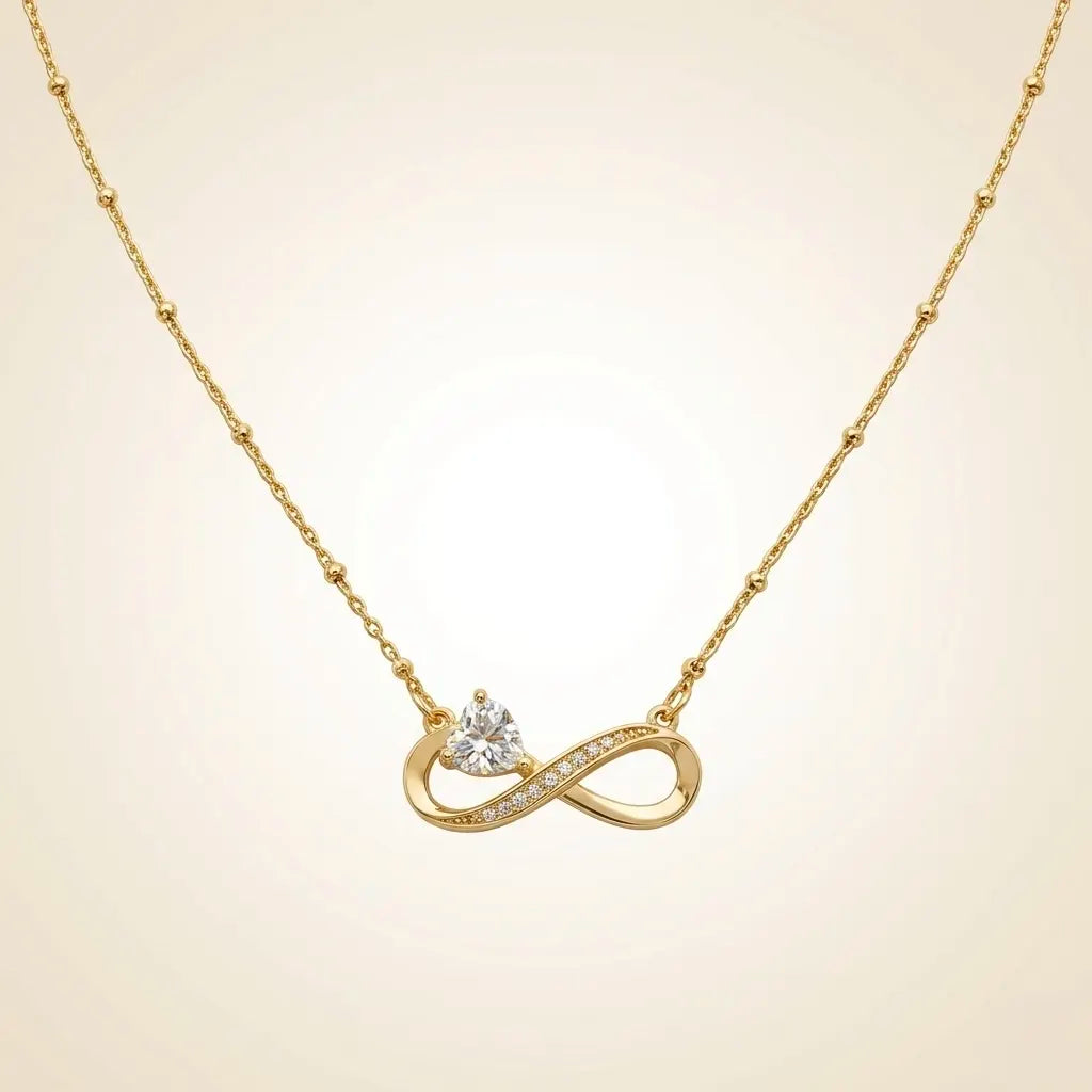 18Kt Gold Plated CZ Infinity Pendant Necklace