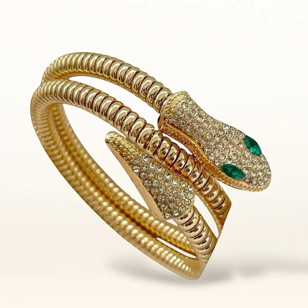 Emerald Eye Luxe Snake Bracelet