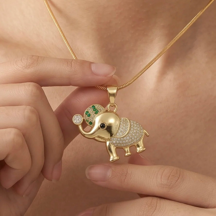 18Kt Gold Plated Lucky Elephant Necklace