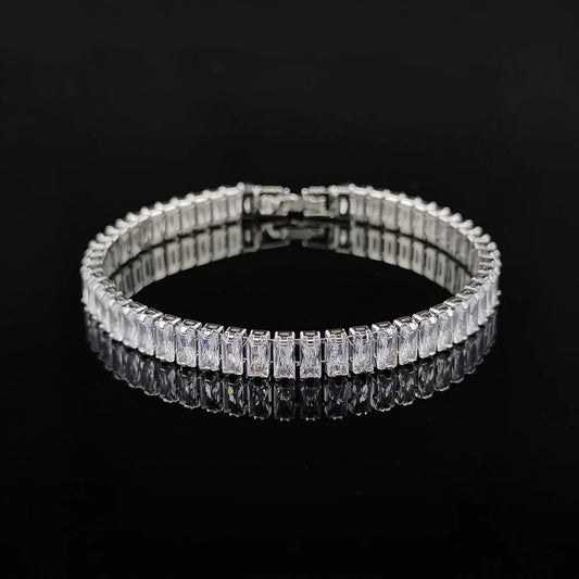 Classic Silver Tennis Bracelet with Zircon Stones