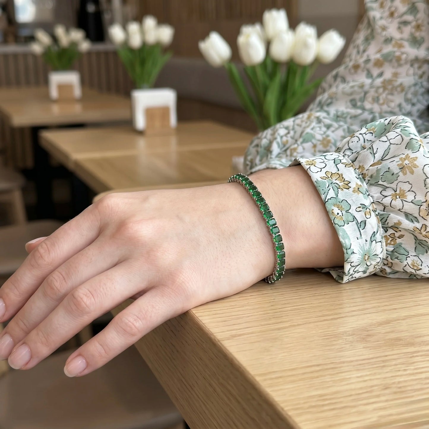 Classic Green Cubic Zirconia Tennis Bracelet