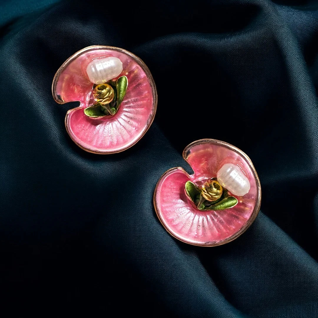 JH Pink Petal Garden Studs