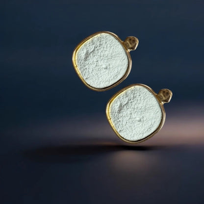 JH Soft Blue Gold-Trim Studs