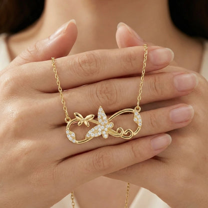 18KT Gold Plated Infinity Butterfly Sparkle Necklace