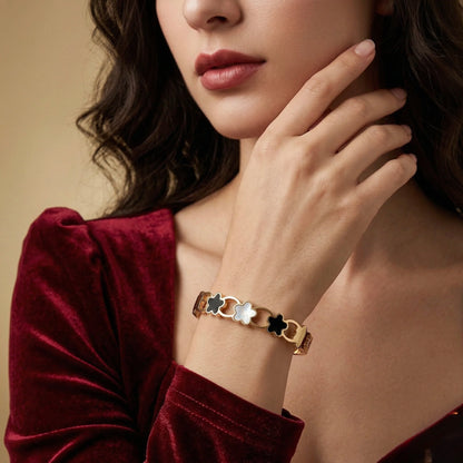 18Kt Gold Plated Luxe Clover Statement Bracelet