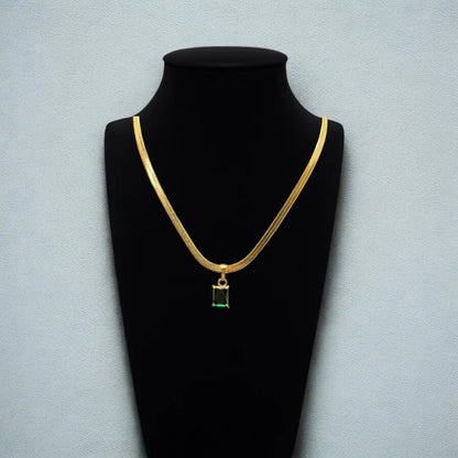 Green Gleam Anti-Tarnish Necklace Pendant