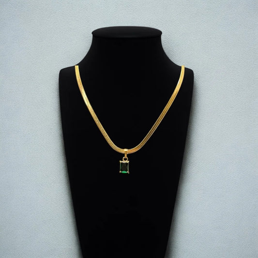 Green Gleam Anti-Tarnish Necklace Pendant