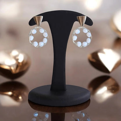 JH Coastal Hoop Pearl Earrings