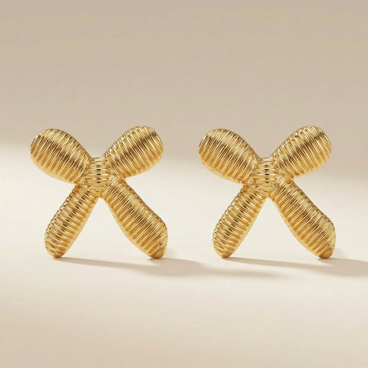 18KT Gold Plated Golden Knot Studs