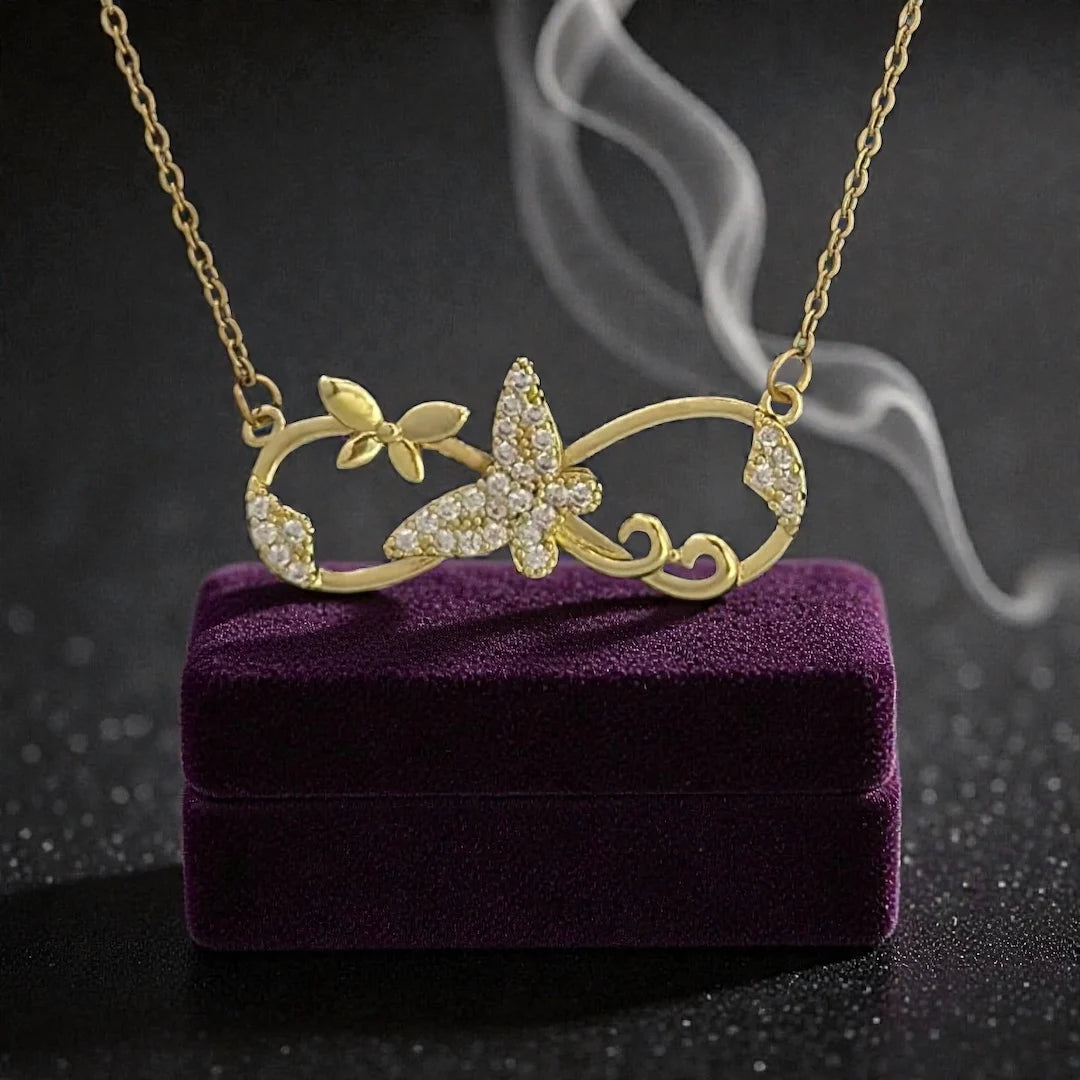 Infinity Butterfly Sparkle Necklace
