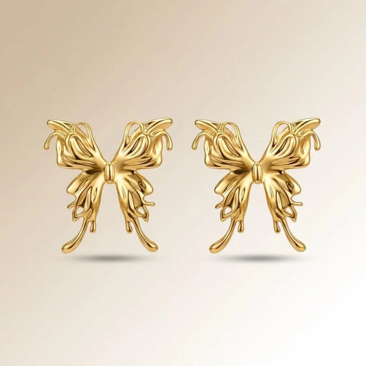 18KT Gold Plated Glossy Butterfly Studs