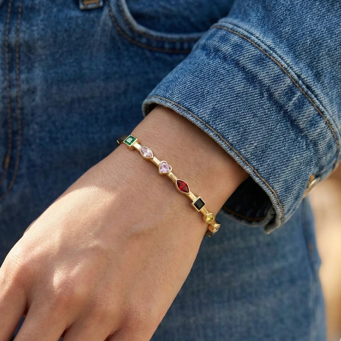 Vintage Multi-Stone Bangle