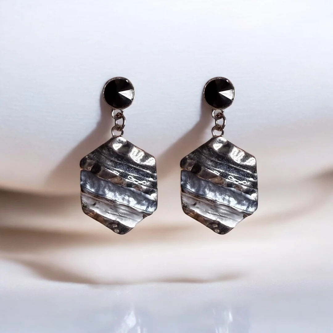 JH Midnight Metal Statement Earrings