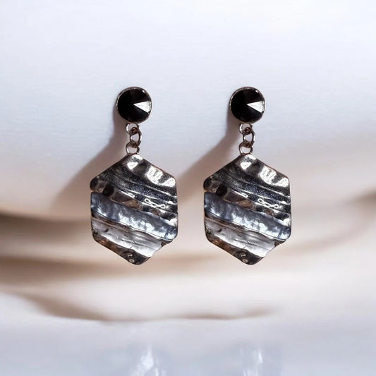 JH Midnight Metal Statement Earrings