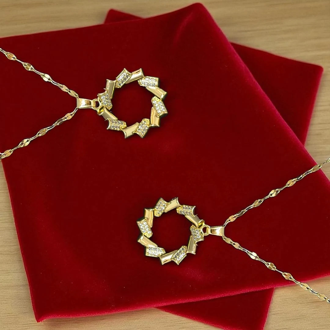 Golden Halo Sparkle Pendant