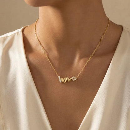 18KT Gold Plated Mini Love Statement Necklace