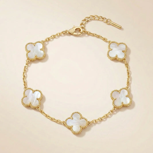 White Elegance Clover Bracelet