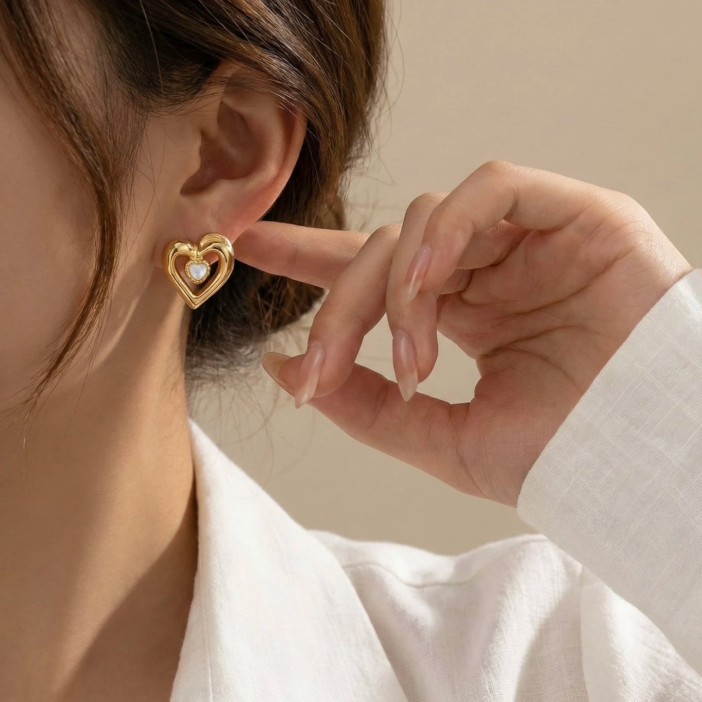 18KT Gold Plated Bold Love Drop Earrings – Anti-Tarnish Romance Look
