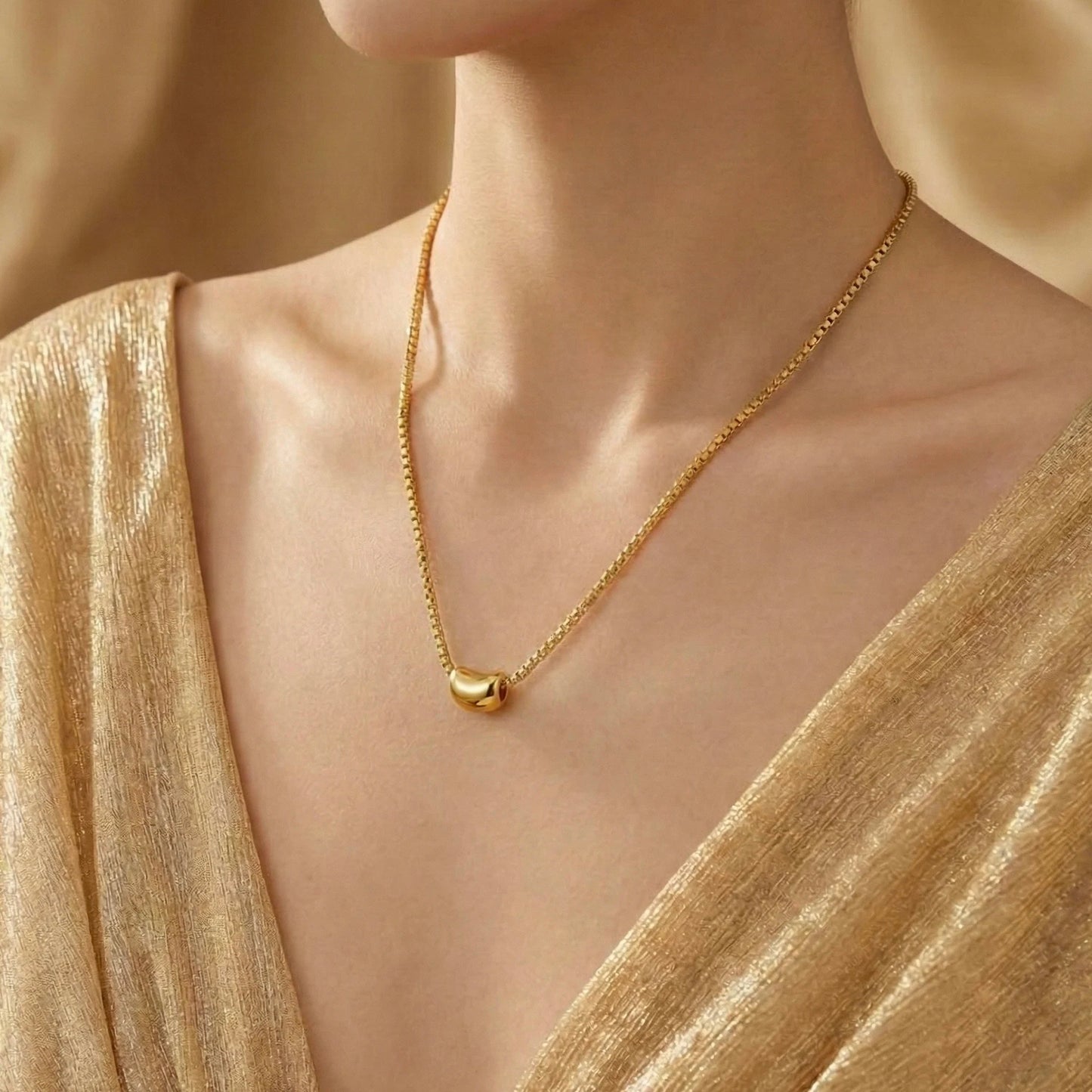 18KT Gold Plated Minimal Luxe Anti-Tarnish Bead Necklace