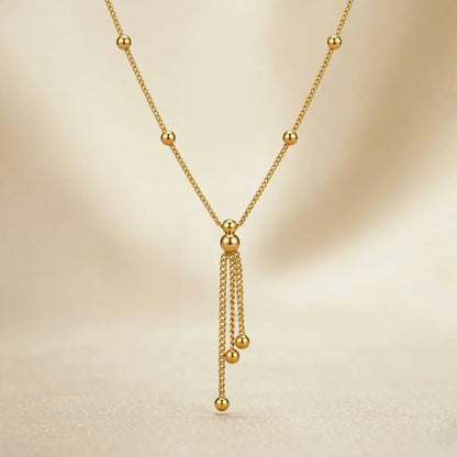 18Kt Gold Plated Beaded Y-Drop Necklace