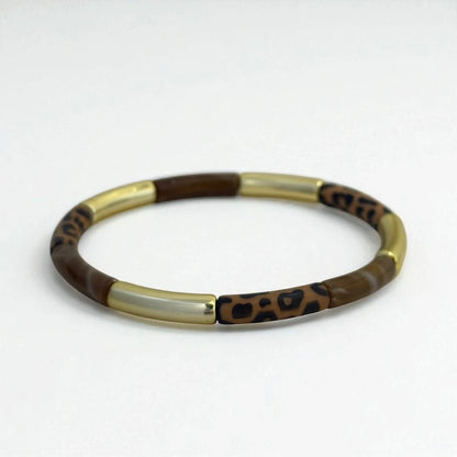 Leopard Print Acrylic Resin Gold Fusion
