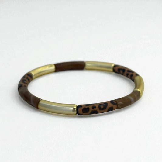 Leopard Print Acrylic Resin Gold Fusion
