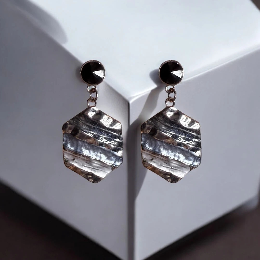 JH Midnight Metal Statement Earrings
